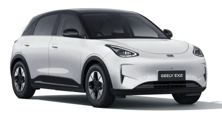 Geely EX2 tampak tiga perempat depan