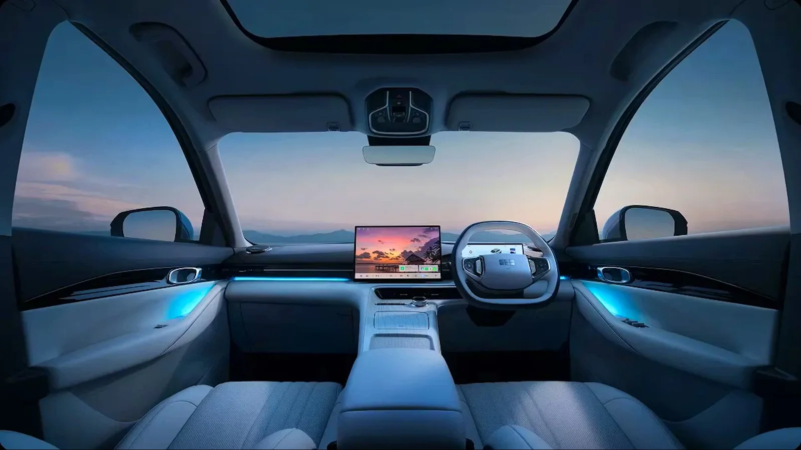 Interior Geely Starray EM-i dengan ruang kabin yang lapang